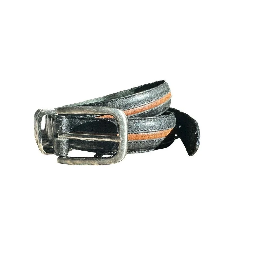 Patchwork Cowhide Leather Belt Size 40/100 Multi-Color Stripe Vtg Men’s 90’s​​​